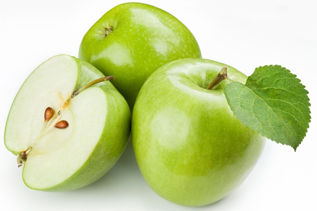 Jabolka se lahko vključijo v prehrano dneva posta na kefirju